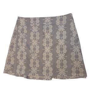 RipSkirt Hawaii Wrap Skirt Taupe & Tan Floral Size Small